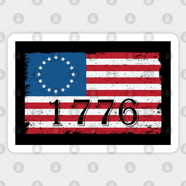 1776 America Patriotic Flag Magnet by Long-N-Short-Shop